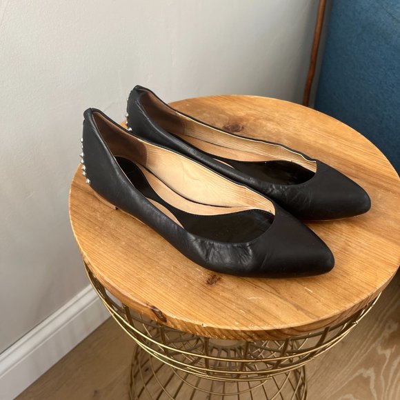 Alexander McQueen iconic black calf leather studded flat Size 36 / 6 - Picture 2 of 11